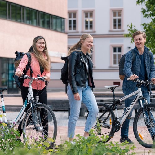 Studenten am Rad.