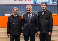 von links Prof. Klaus-Dieter Barbknecht, Rektor TU Bergakademie Freiberg, Prof. Wladimir Stefanowitsch Litwinenko, Rektor Gorniy Universität in St. Petersburg, Prof. Wilfried Eichlseder, Rektor Montanuniversität Leoben