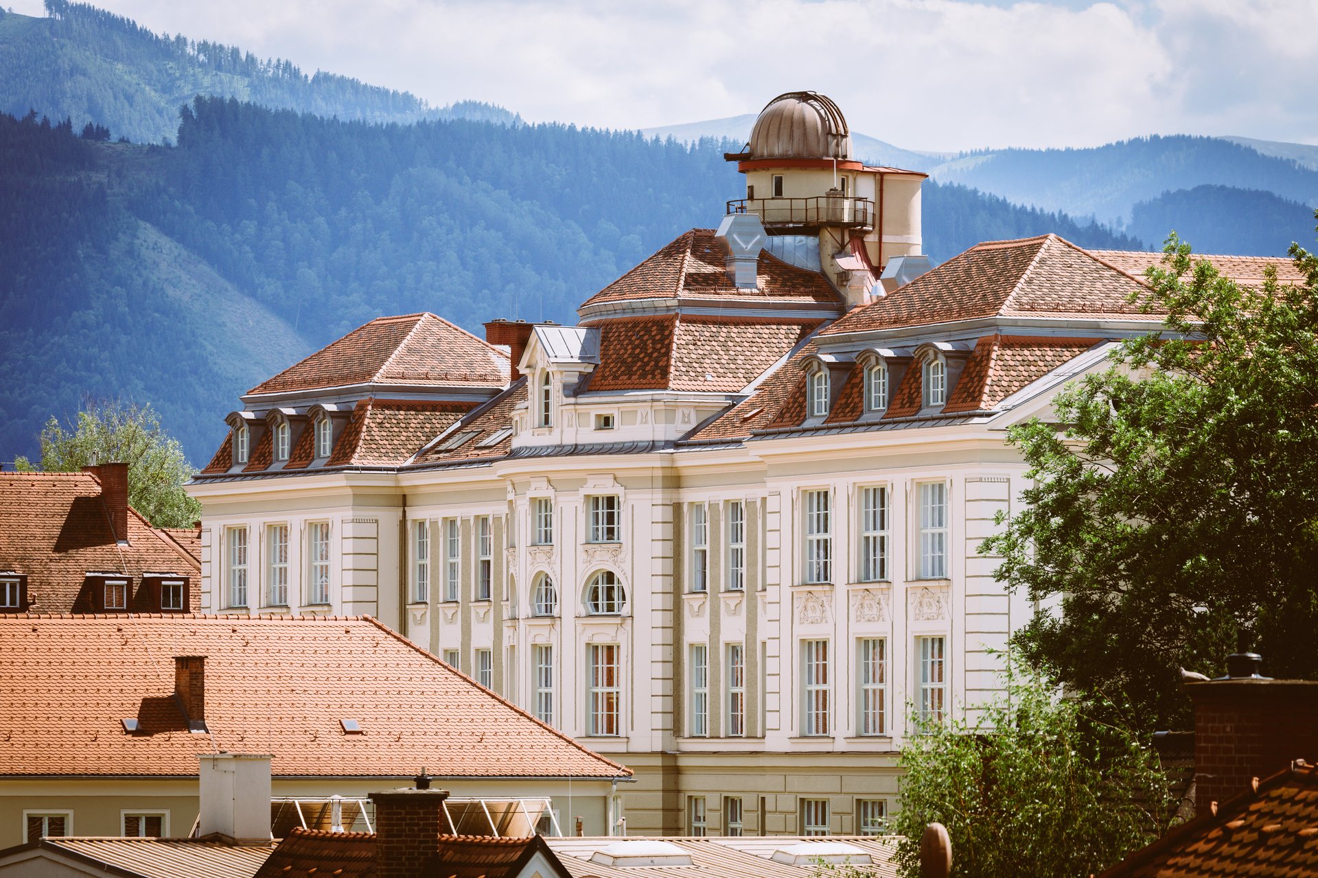 Das Hauptgebäude der Montanuniversität Leoben.
