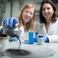 Student and professor in the laboratory.