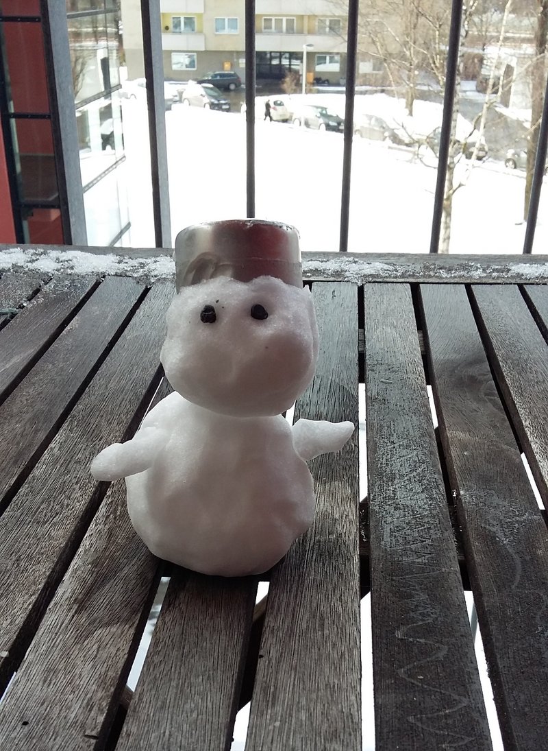 Im Studentenwohnheim lernt man schnell neue Leute (und Schneemänner) kennen. Bild4