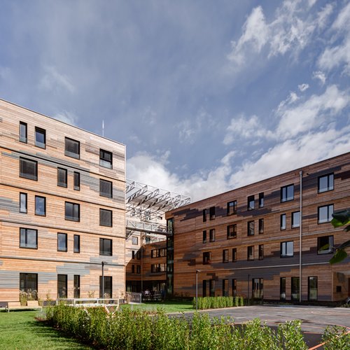 Gebäude des Studentenheims Mineroom in Leoben.