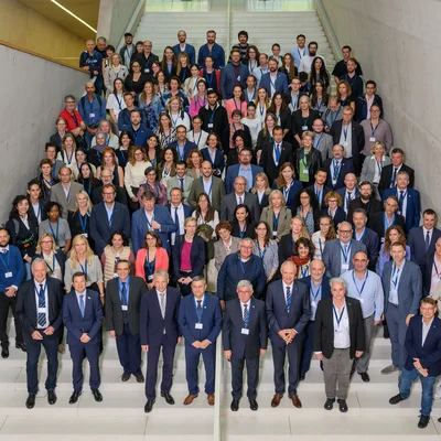 Gruppenfoto von Vertreterinnen und Vertreter von neun Universitäten aus ganz Europa in Freiberg und Mittweida zur EURECA-PRO Review Week.