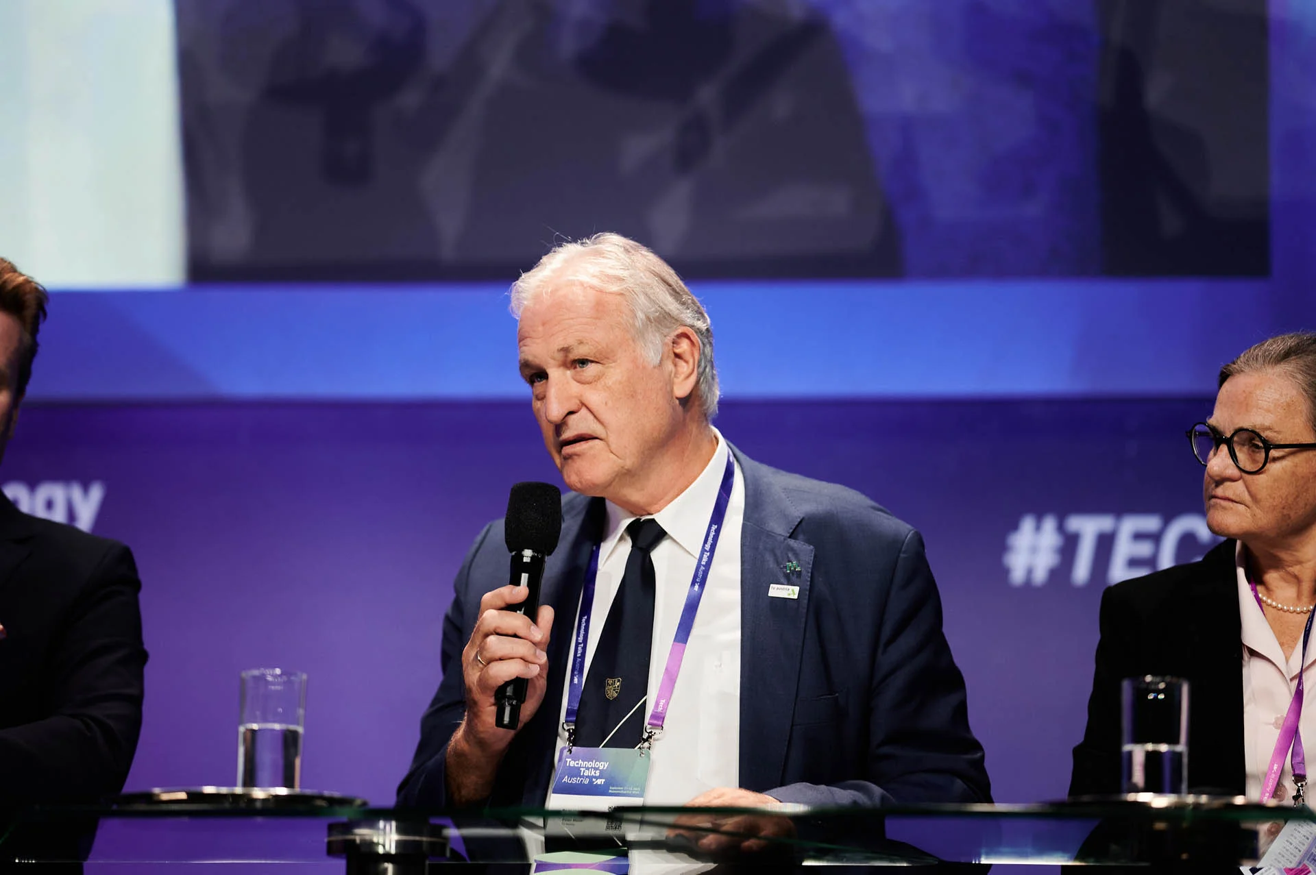 Rektor Peter Moser nahm im Rahmen der Technology Talks 2025 an einem Panel zur „National RTI Policy“ teil. Foto: © AIT/Valerie Maltseva