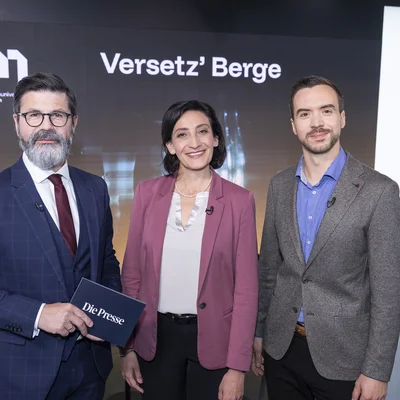 v.l.n.r.: Michael Köttritsch von der "Presse", Univ.-Prof. Dr.mont. Susanne Michelic und Dipl.-Ing. Dr.mont. David Ernst. Foto: © „Die Presse“/Roland Rudolph. 