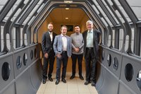 Gruppenbild mit Professoren und Forschern der Montanuniversität Leoben: Mohammadhossein Sharifian, Wolfgang Kern, Nikolaos Kostoglou, Gisbert Rieß.