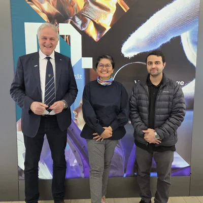 Treffen zwischen Rektor Peter Moser, Prof. Priyakorn Pusawiro (KMUTT) und Reza Goldansaz, MSc.(International Relations, MUL).