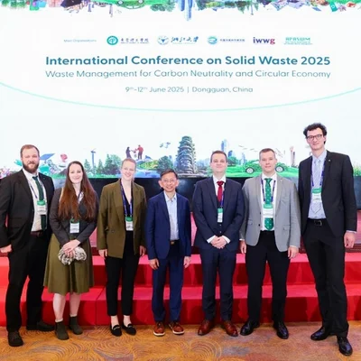 Sechs Doktorand*innen des Lehrstuhls für Abfallverwertungstechnik und Abfallwirtschaft der Montanuniversität Leoben nahmen an der International Conference on Solid Waste 2025 teil. Foto: © AWAW