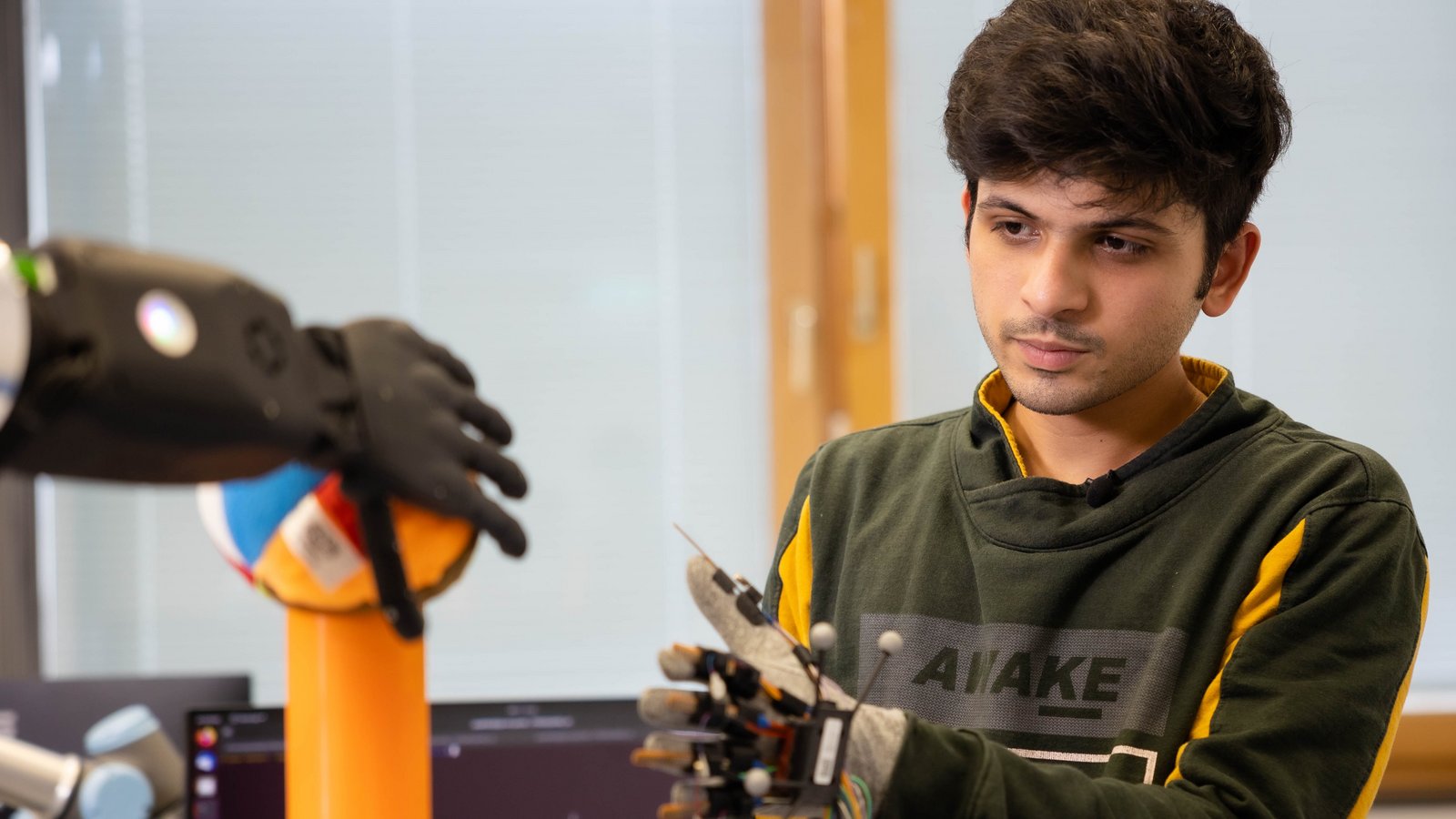 Vedant working at the lab at the Chair of Cyber Physical Systems UNI_9124