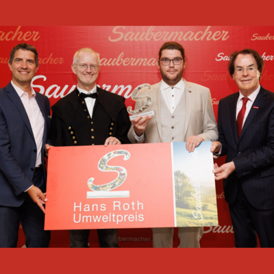 Gruppenfoto mit Ralf Mittermayr, Roland Pomberger, Julian Aberger und Hans Roth.