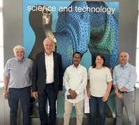 Dr. Reinhard Sachsenhofer, Rektor Peter Moser, Dr. Mirtus Hagos, Dr. Monika Strasser und Dr. Michael Tost (v. l. nach r.) besprachen eine mögliche Kooperation zwischen der Montanuniversität Leoben und der Mekelle University in Tigray, Äthiopien. Foto: © MUL