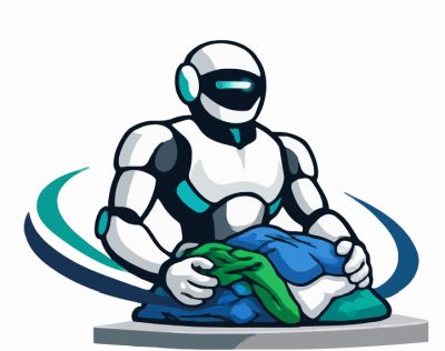 Robot beim Sortieren von Alttextilien Robot beim Sortieren von Alttextilien