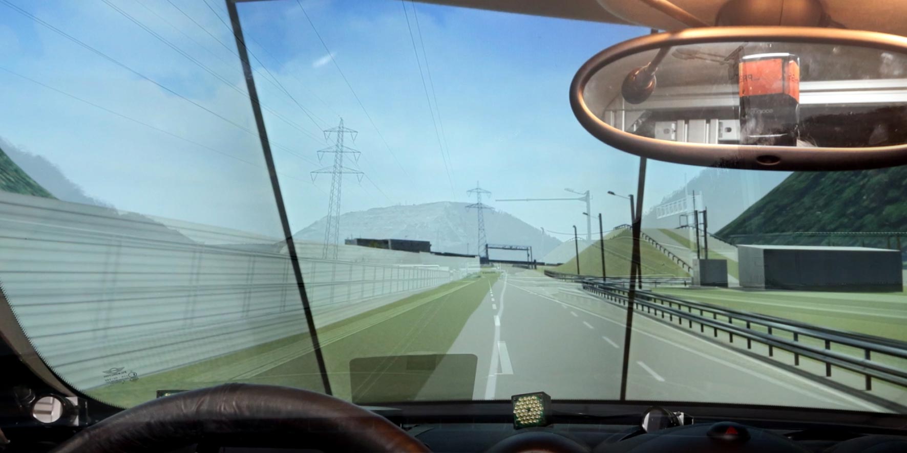 © TU Graz Projektion einer Teststrecke im Fahrsimulator