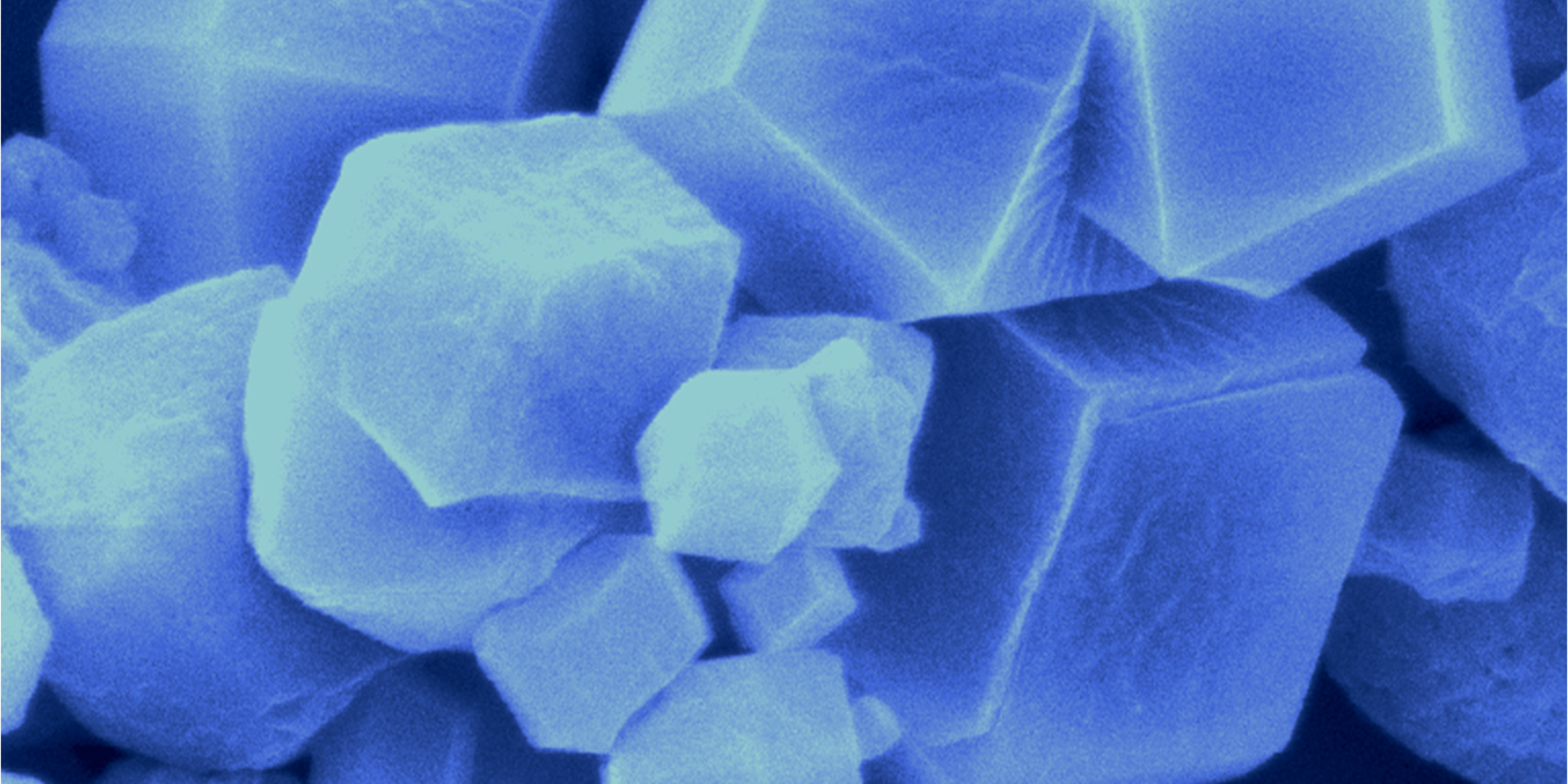 Electron microscope image of a MOF. Image source: PTC - TU Graz The image of a microporous crystal taken by an electron microscope